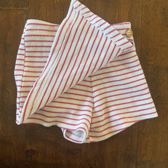 Vince Camuto Girls Skort Shorts Size 4 High Waisted Knit Pink Striped Feminine - Picture 2 of 4